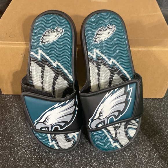 Philadelphia Eagles Youth Colorblock Big Logo Gel Slide - Picture 1 of 8